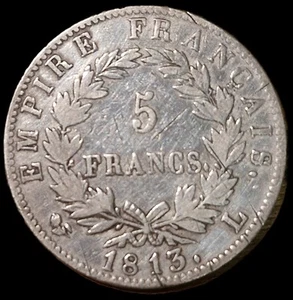 5 Francs Napoléon 1er 1813 L - Picture 1 of 2