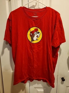 Buc-ee’s Men Red Short Sleeve Graphic T-Shirt Tee Sz Large 100% Cotton - Picture 1 of 7