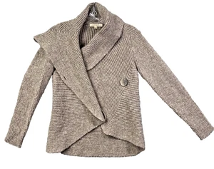 Elisabetta Collection Women L Brown Cozy Wool Blend Cardigan Sweater Made Italy - Picture 1 of 11