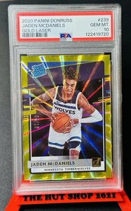 Jaden McDaniels 2020-21 Donruss Gold Laser Prizm Rookie 4/10 PSA 10 #239 POP 2! - Bild 1 von 7