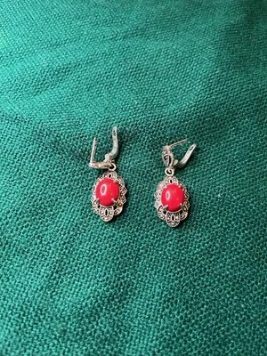 Pendientes Marcacita Roja 925 Foto 1 de 4