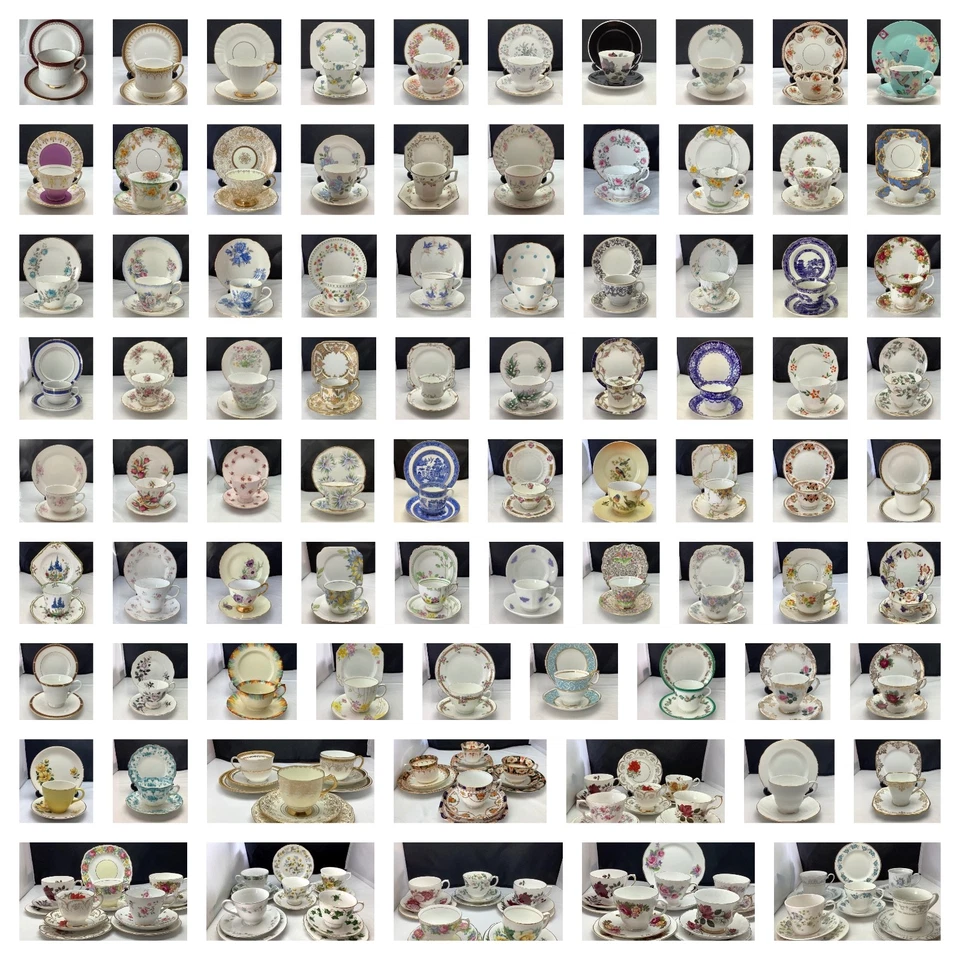 VINTAGE CHINA TEA TRIOS  - CUP, SAUCER & PLATE  - £1.95 - £60 Huge Choice - Image 1 of 1