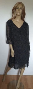 Beautiful Polka Dot Dress By George Size 18 NWOT Floaty Lined - Picture 1 of 3