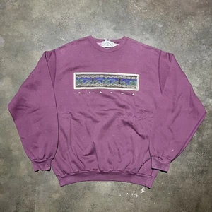 Vintage 90s Alaska State USA Destination Pink Sweatshirt 1990s - Bild 1 von 3