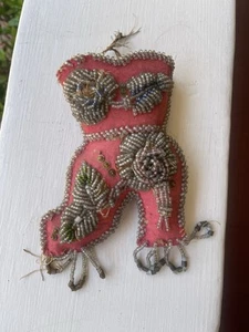 Antigua Bota Iroquesa con Cuentas Alfiletero Victoriana Haudenosaunee Cuentas Nativas - Imagen 1 de 12