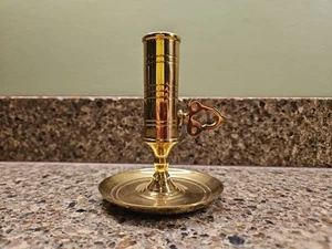 Swedish Brass Candle Holder with Height Adjustable Screw - Picture 1 of 11