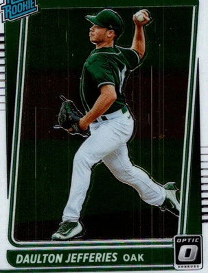 2021 Donruss Optic Lime Green Daulton Jefferies Oakland Athletics #69 - Image 1 of 2