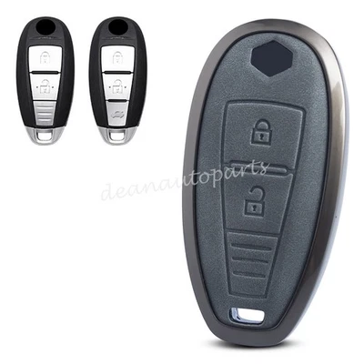 Metal Leather Car Key Case Fob Cover For 2016-2023 Suzuki Vitara SX4 Ciaz Ignis - Image 1 of 4