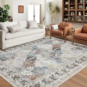 Area Rug 10x13 Large Rug Washable Living Room Rugs Living Room Rug Traditiona... - Picture 1 of 7