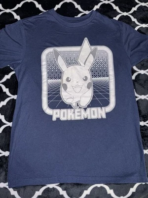 Pokemon Pikachu Kids T-Shirt Size XXL 18 Blue Youth Gaming Short Sleeve - Image 1 of 4