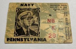 Vintage 1944 Navy vs. Pennsylvania NCAA College Football Ticket Stub Franklin - Picture 1 of 5