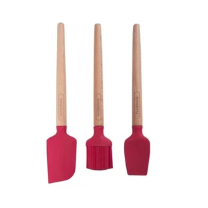 FARBERWARE MINI WOOD BAKING SET, INCLUDES A MINI BASTING BRUSH, SET OF 3 - RED - Picture 1 of 5