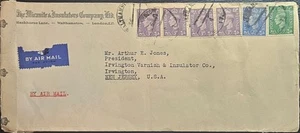 3 Color KGVI (4) 3d +2 1/2 + 1/2 GB WWII Censored To New Jersey US 1940s - Picture 1 of 2