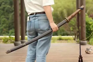 Militar Japón Ejército Oficial Espada Guerrero Katana Damasco Hoja de Acero Full Tang - Imagen 1 de 9