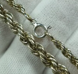 ✅Collana Catena Donna 21 grammi Argento Sterling 925 Larghezza 3-5 mm Lunghezza 20 Pollici - Foto 1 di 12