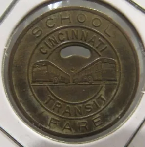 Token de autobús escolar Cincinnati, OH 1955 tránsito - Ohio - Imagen 1 de 2