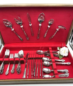 JAPAN NATIONAL STAINLESS "NANCY" 70 PIECE SILVERWARE SET IN BOX EXCELLENT! - Picture 1 of 8