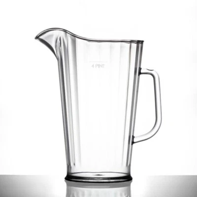 BBP 4 x Elite 4 Pint Clear Polycarbonate Plastic Pitcher Jug CE at 80oz / 227.2cl