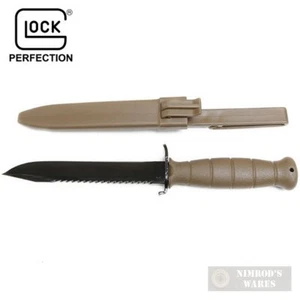 Glock FIELD KNIFE w/ SAW 6.5" + SHEATH FDE Survival Tactical KD039179 FAST SHIP - Picture 1 of 3