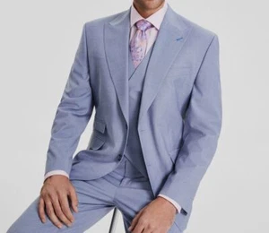 Tayion Collection Pantalone Giacca Tuta Uomo Blu Vestibilità Classica 2 Pezzi Taglia 38S - Foto 1 di 2