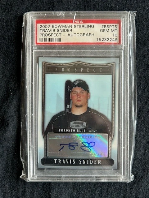 2007 Bowman Sterling Prospects TRAVIS SNIDER Auto RC PSA 10 - Image 1 of 1
