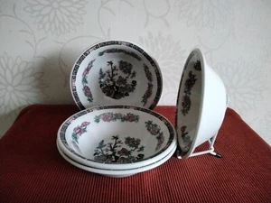 Vintage Indian Tree 4 bowls like Johnson bros 6.5" 16.8 cmsdiam 1961 Heath Leeds - Picture 1 of 6