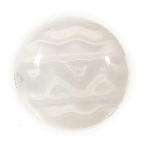 Victorian antique Czech white satin abstract rosette shank glass button 9/16" Cover