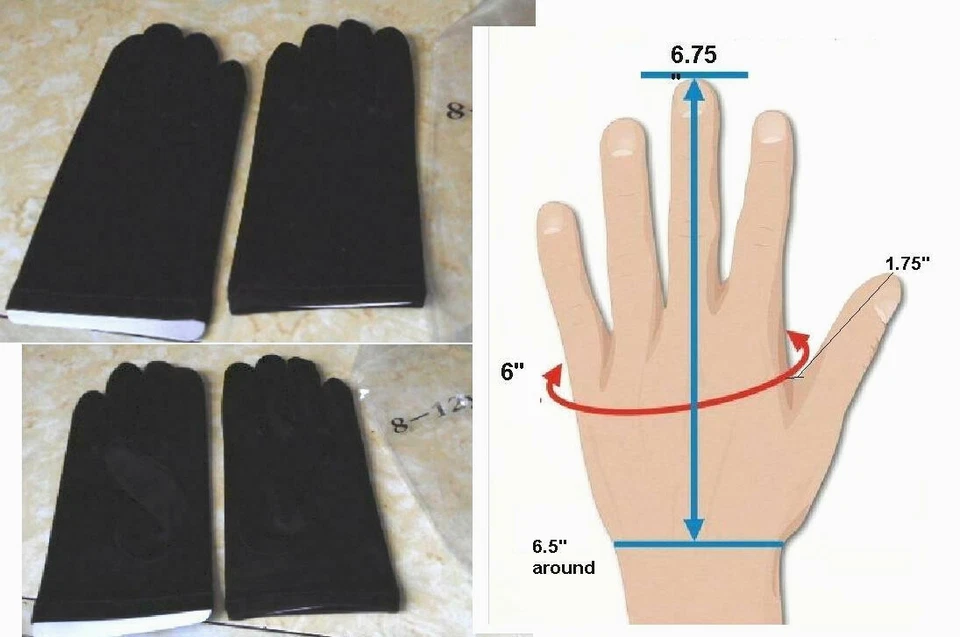 Niñas Niños Nylon Liso Negro Formal Elegante Muñequera Guantes Talla Pequeña Foto 1 de 1