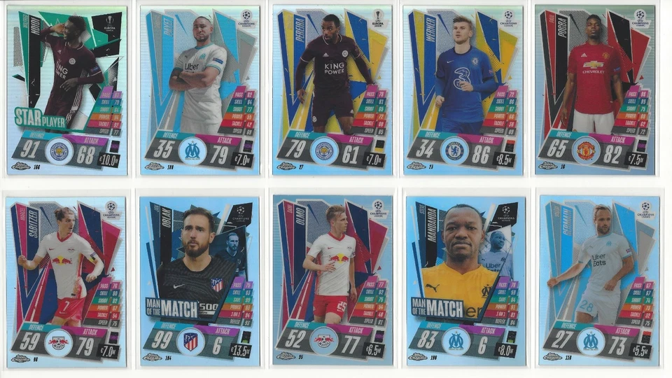 2020-21 Topps Chrome Match Attax Silver Refractor Parallel - U Pick You Pick  - Image 1 of 1