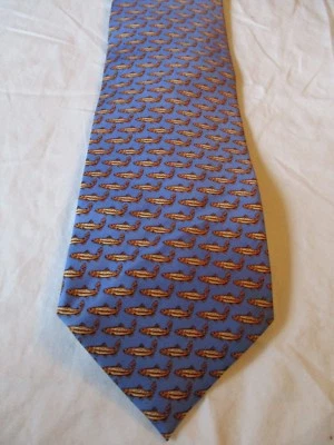 Corbata de cuello de seda con cuello verde pescado azul Foto 1 de 4