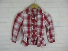 Sophie and Sam Girl's Size L Red Plaid Long Sleeve Button Down Peplum Shirt 
