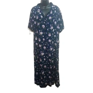 Fashion Bug Dress 18/20 Floral Print Button Down Midi Dress 90s Elaine Seinfeld - Picture 1 of 12