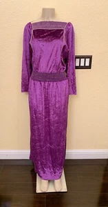 VTG Oscar de la Renta For Swirl Size Small Purple Velvet House Robe Dress - Picture 1 of 8