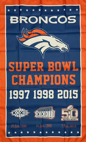 Denver Broncos Championship Flag 3x5 ft Sports Football NFL Banner Man-Cave Cover