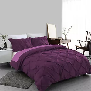 Juego de ropa de cama de edredón de ciruela 100 % algodón egipcio doble talla King - Imagen 1 de 3