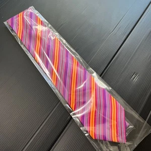 HERMES striped tie Made in France 100% silk pink - Picture 1 of 6
