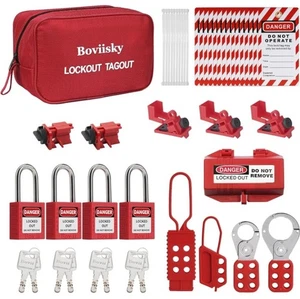50 Pieces Electrical Lockout Tagout Kit, Circuit Breaker Lockouts, Plug Lockout  - Picture 1 of 10