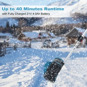 Snow Shovel 21V Electric Brushless Snow Blower Walk-Behind Snow Thrower With - Picture 1 of 16