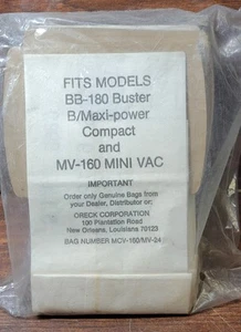 12 Oreck Mini Vac Bags Fits BB-180 Buster B/Maxi-power Compact & MV-160 Mini Vac - Picture 1 of 2