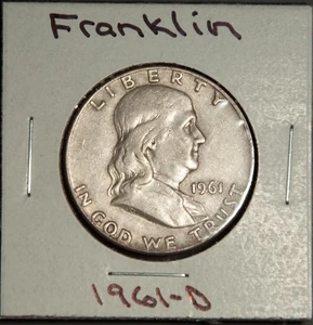 1961-D Franklin Half Dollar (.900 Silver) **Fine** Condition - Picture 1 of 2
