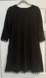 Spartina 449 Island Fringe Dress Sz MED Black Boho Western Stretch Party LBD EUC - Picture 1 of 12