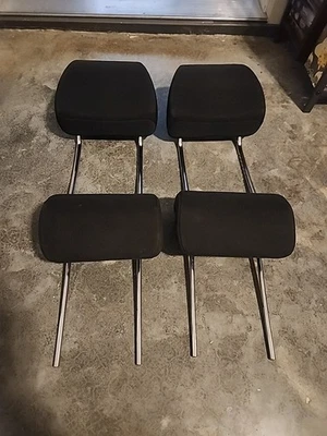 2009 2010 2011 Honda Fit Front & Rear Head Rest Solid Black Soft Cloth Set of 4 - Image 1 of 4