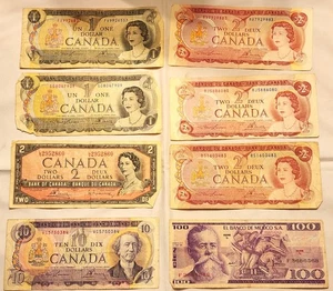 8 Mixed Canada & Mexico Notes, 1954 to 1974 - Picture 1 of 3