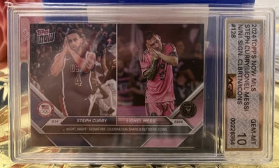 Steph Curry/Lionel Messi 2024 Topps Ahora MLS SIGNO NOCTURNO. Celebración/Iconos Foto 1 de 4