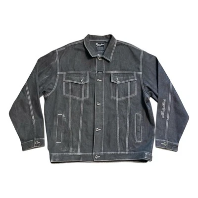 Kani Jeans Para Hombres 3XLT Gris Denim Chaqueta Abotonada Ropa de Calle Hip Hop Años 90 Y2K Foto 1 de 4