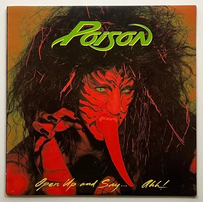 NEAR MINT Vtg 1988 POISON Vinyl OPEN UP AND SAY AHH Lp 1ST PRESS Banned Cover OG - Image 1 of 4