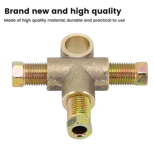 3Way Brake T Piece Tee With 3 Male Nuts Long Union 3/8 UNF 24 TPI 3/16 Pipe US - Picture 1 of 13