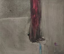 Räumungsverkauf Abholung Gemälde Abstrakte Komposition Grau Schwarz Rot Türkis
