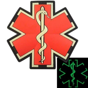 EMS EMT paramedic medic PVC glow dark morale tactical touch fastener patch - Picture 1 of 6