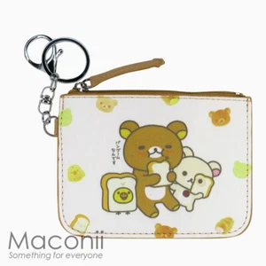Rilakkuma Card Coin Holder Keyring Small Pouch Name Tag ID Teddy Bear San X - Picture 1 of 2